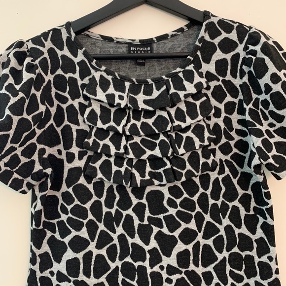 Enfocus Studio Animal Print Ruffle Collar Dress - Picture 6 of 14